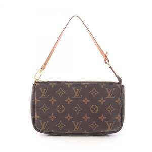LOUIS VUITTON Brown Monogram Leather Pochette Bag